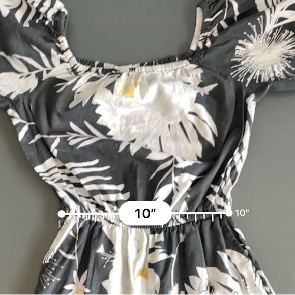 Anna Glover x H & M Floral Bee Print Linen Blend Jumpsuit Black White Size 6 - Picture 6 of 12